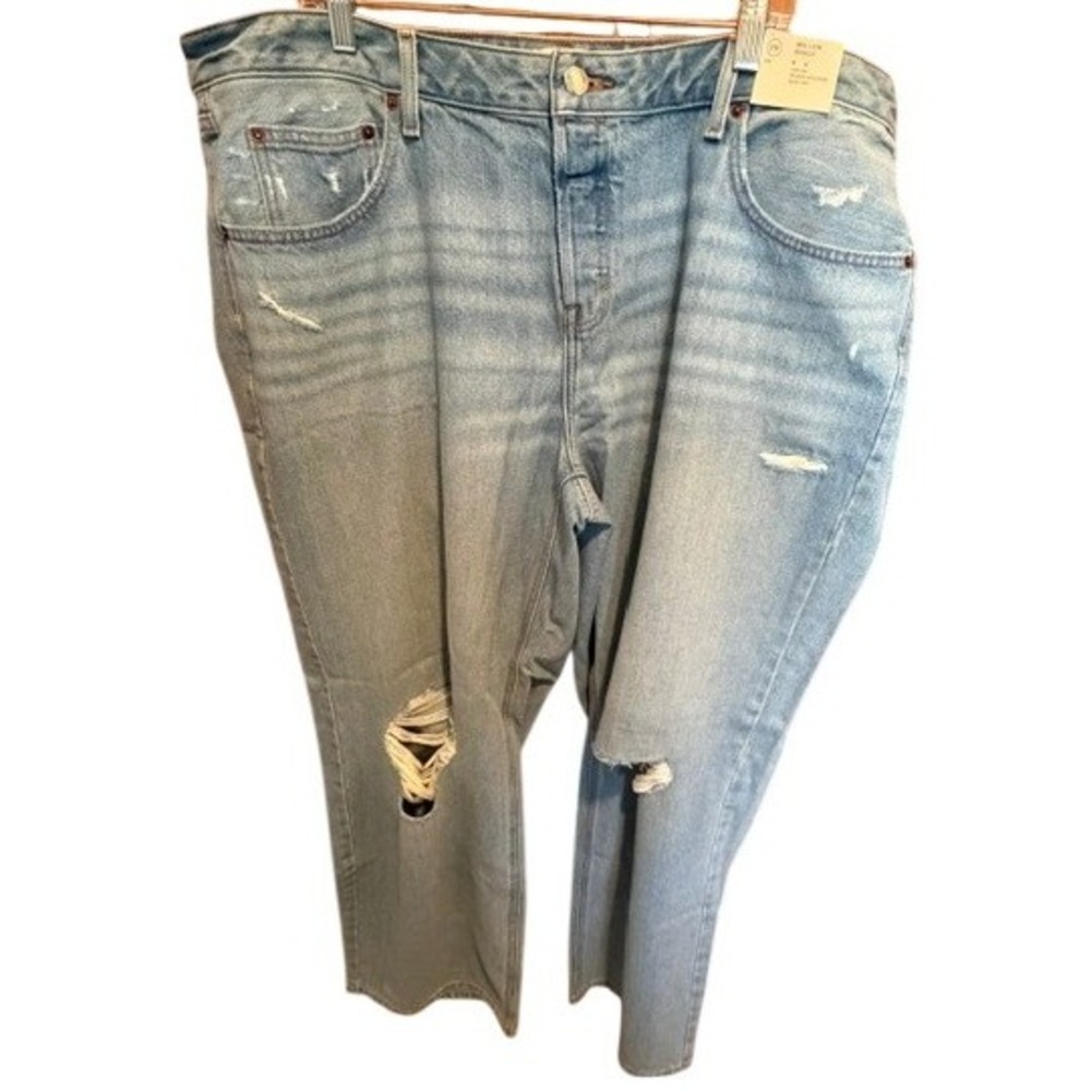 Universal Thread Womens 20 90s Low Rise Baggy Jeans Light Wash Distressed Blue